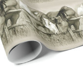 twee paarden die het mondstuk afmaken: Potlood Tek Cadeaupapier (Rol Hoek)