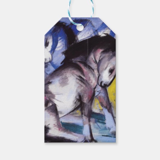 Twee paarden (door Franz Marc) Cadeaulabel (Voorkant)