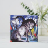 Twee paarden (door Franz Marc) Kaart (Staand voorkant)