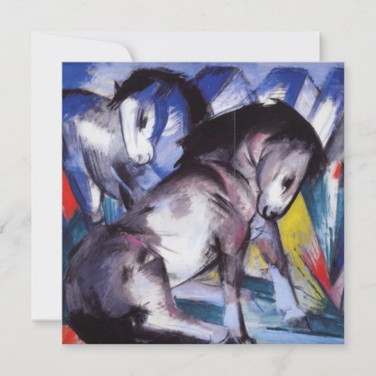 Twee paarden (door Franz Marc) Kaart (Voorkant)