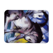 Twee paarden (door Franz Marc) Magneet (Horizontaal)