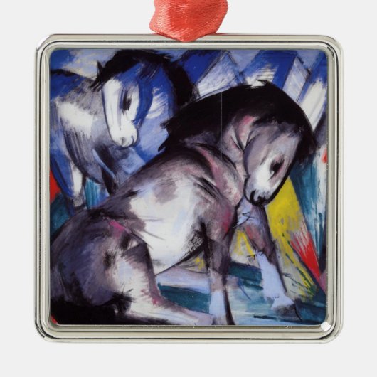 Twee paarden (door Franz Marc) Metalen Ornament (Voorkant)