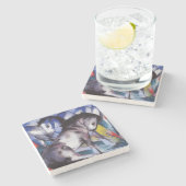 Twee paarden (door Franz Marc) Stenen Onderzetter (Zijkant)