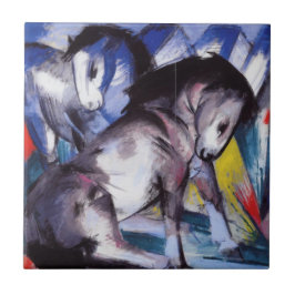 Twee paarden (door Franz Marc) Tegeltje