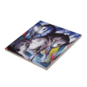 Twee paarden (door Franz Marc) Tegeltje (Zijkant)