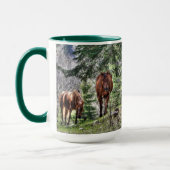 Twee Paarden en de Foto van het Bos Drink Mok (Links)