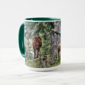 Twee Paarden en de Foto van het Bos Drink Mok (Voorkant links)