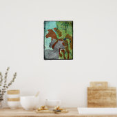 Twee Paarden Gemengde Media Poster (Keuken)