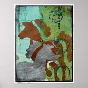 Twee Paarden Gemengde Media Poster