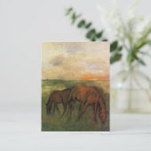 Twee paarden in een pasta van Edgar Degas Briefkaart (Staand voorkant)
