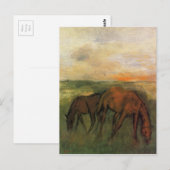 Twee paarden in een pasta van Edgar Degas Briefkaart (Voorkant / Achterkant)