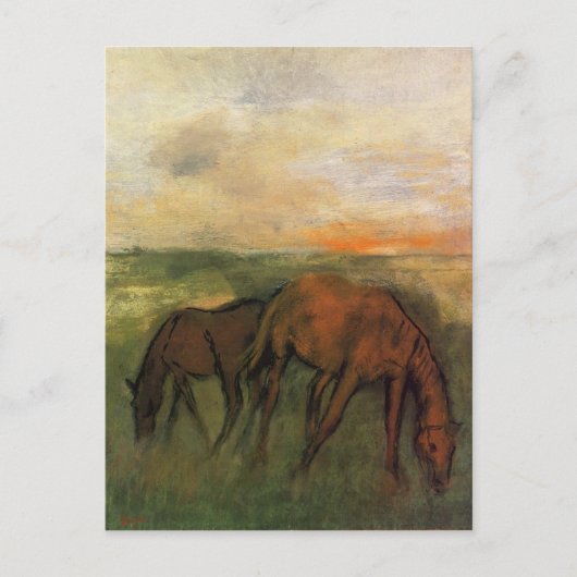 Twee paarden in een pasta van Edgar Degas Briefkaart (Voorkant)