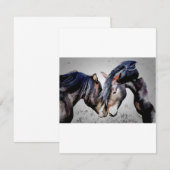 twee paarden in liefdesuitnodiging, kaart (Voorkant / Achterkant)