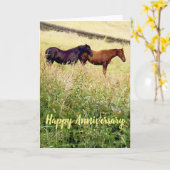 Twee paarden Jubilea Kaart (Gele Bloem)