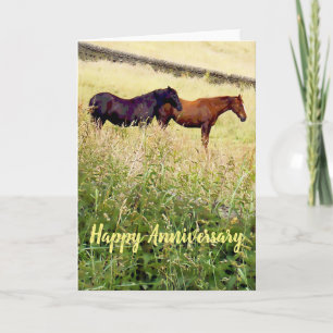 Twee paarden Jubileum Card Kaart