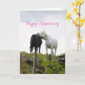 Twee paarden Jubileum card Kaart (Gele Bloem)