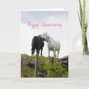 Twee paarden Jubileum card Kaart