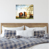 Twee Paarden klaar voor het werk Canvas Afdruk (Insitu (Slaapkamer))