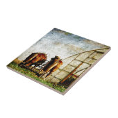 Twee paarden klaar voor het werk tegeltje (Zijkant)