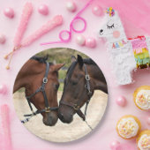 Twee Paarden Liefde Papieren Bordje (Feest)