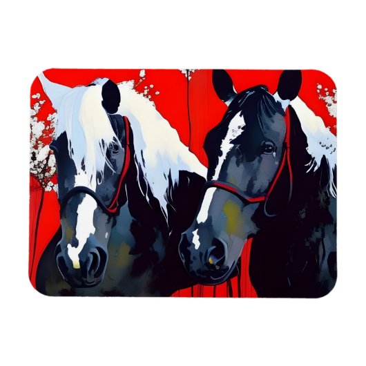 Twee paarden magneet (Horizontaal)