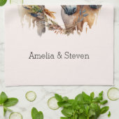 Twee paarden met veren decoraties Boho Theedoek (Gevouwen)