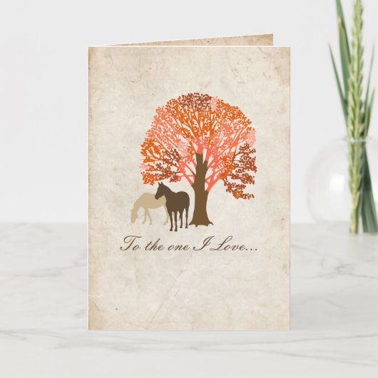 Twee paarden Romantische Valentijnsdag Kaart (Voorkant)