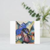 Twee paarden, rood en blauw van Franz Marc Briefkaart (Staand voorkant)