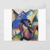 Twee paarden, rood en blauw van Franz Marc Briefkaart (Voorkant)