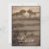 Twee paarden Rustic Country Western Wedding Invita Kaart (Achterkant)