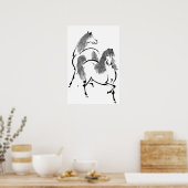Twee paarden schilderen poster (Keuken)