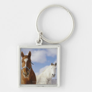 Twee paarden sleutelhanger