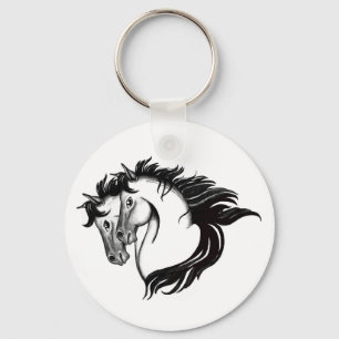 Twee paarden sleutelhanger