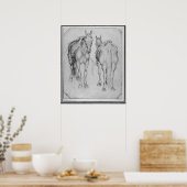 Twee paarden uit het Album van de Vallardi Poster (Keuken)