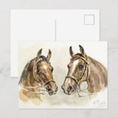 Twee paarden uit "Studies in Animal Painting" Briefkaart (Voorkant / Achterkant)