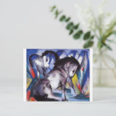 Twee paarden van Franz Marc Briefkaart (Staand voorkant)