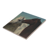 Twee paarden van Rosa Bonheur Tegeltje (Zijkant)