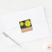 Twee paardenbloemen aangepaste bruiloft vierkante sticker (Envelop)