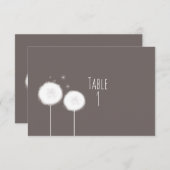 Twee Paardenbloemen Taupe Landelijke Tafel Nummerk Kaart (Voorkant / Achterkant)