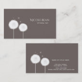 Twee Paardenbloemen Taupe Rustiek Visitekaartje (Voorkant / Achterkant)