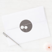 Twee paardenbloemen taupe rustieke bruiloft gunst ronde sticker (Envelop)