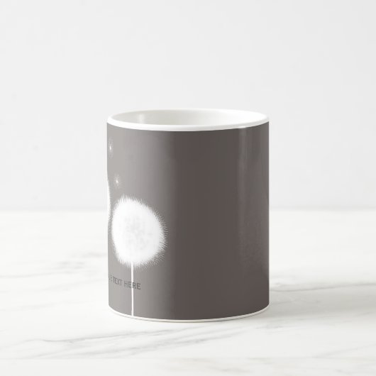 Twee paardenbloemen taupe rustieke koffie thee koffiemok (Center)