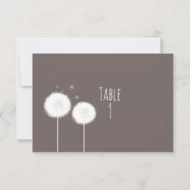 Twee Paardenbloemen Taupe Rustieke Tafel Nummerkaa Kaart