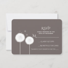 Twee Paardenbloemen Taupe Rustieke Trouw-RSVP RSVP Kaartje