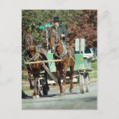 Twee paardenploegen briefkaart (Voorkant)