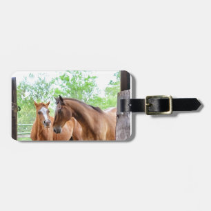 Twee paardenvrienden bagagelabel