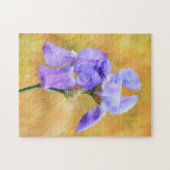 Twee paarse bloemen iris lente puzzel kunst (Horizontaal)