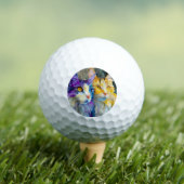 Twee paarse en gele katten golfballen (Insitu Shirt)