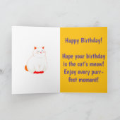 Twee paarse en gele katten kaart (Binnen)