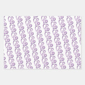 Twee Paarse gekoppelde harten patronen Inpakpapier Vel (Voorkant 3)